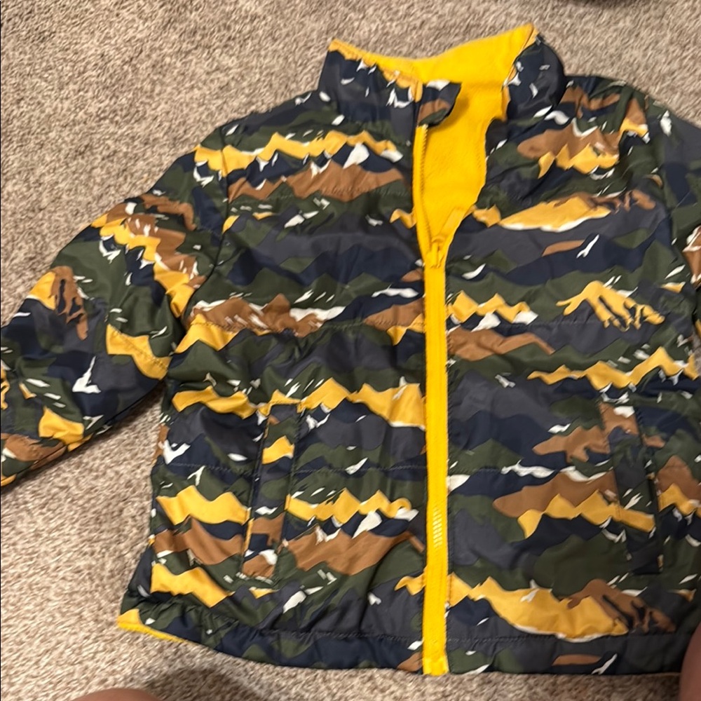 Source Unknown Kids Camo Puffer Jacket - Yellow, Green, Brown